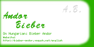 andor bieber business card